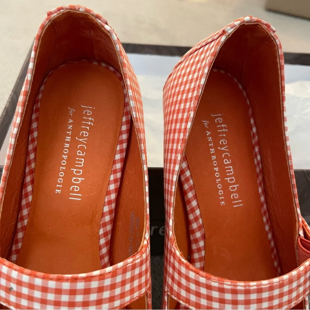 Anthropologie Jeffrey Campbell square-toe Mary Jane flats in orange - Picture 2 of 16